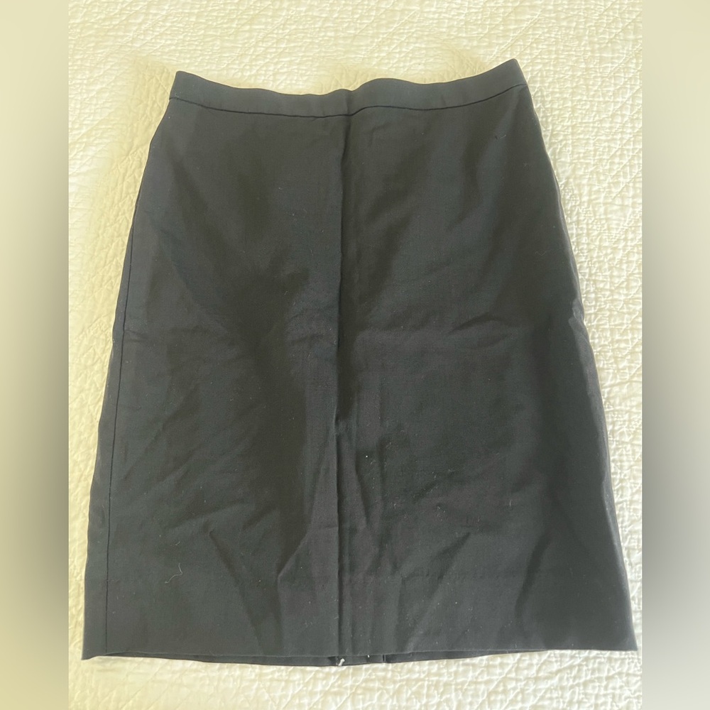 J. Crew Black Midi Pencil Skirt Wool